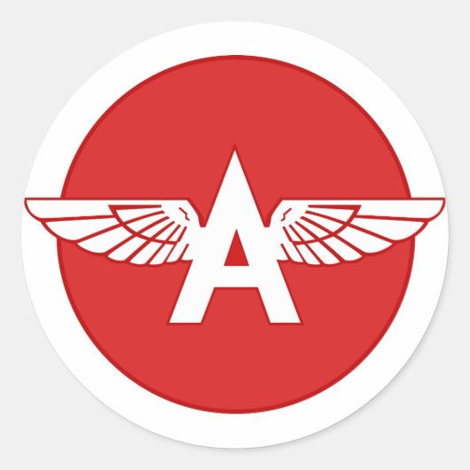 Sticker Rond Version cercle rouge essence Flying A plat (Devant)