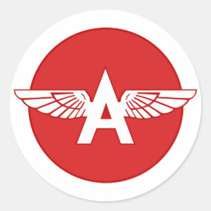 Sticker Rond Version cercle rouge plat de l'essence Flying A