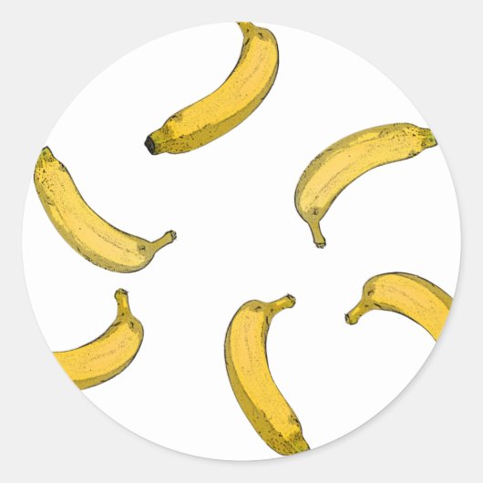 Sticker Rond Version de croquis de motif Banana (Devant)