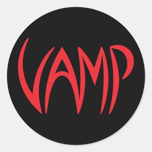 Sticker Rond Version du texte Vamp (noir/rouge) (Devant)