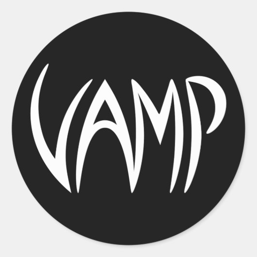 Sticker Rond Version texte Vamp (noir/blanc) (Devant)