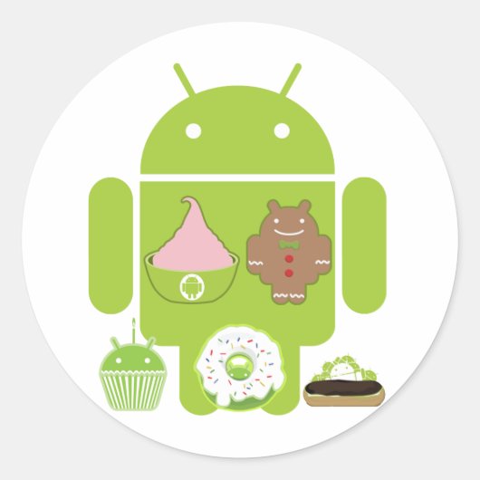 Sticker Rond Versions Android (Devant)