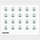 Sticker Rond Vert Acheter la Mariée un Verre Code QR Enterremen (Feuille)