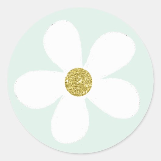 Sticker Rond Vert Blanc Simple Maisy Or (Devant)