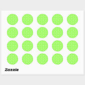 Sticker Rond Vert citron et pois blancs (Feuille)
