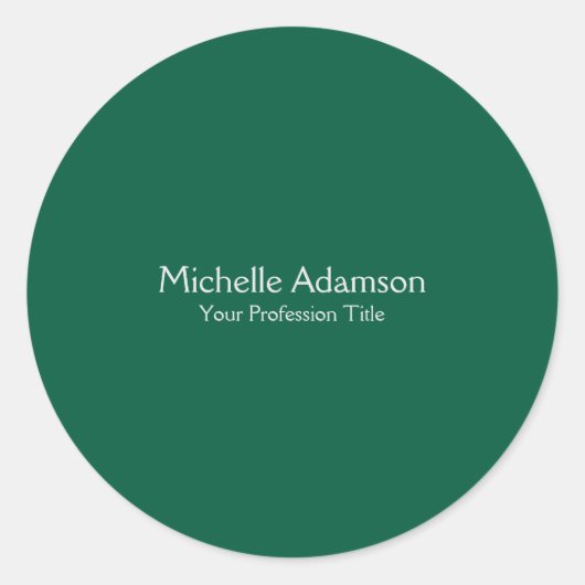 Sticker Rond Vert Couleur Professionnel Plat Moderne (Devant)