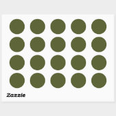 Sticker Rond Vert de l'armée (couleur solide) (Feuille)