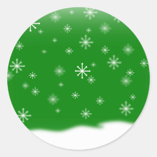 STICKER ROND VERT DES DRAPEAUX DE NEIGE