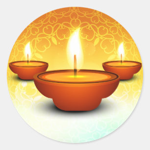 Sticker Rond Vert d'or heureux de lampes à pétrole de foudre 