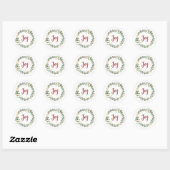 Sticker Rond Vert doré blanc | Gold Christmas Joy (Feuille)