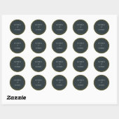 Sticker Rond Vert doré simple (Feuille)
