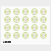 Sticker Rond Vert doux (Feuille)