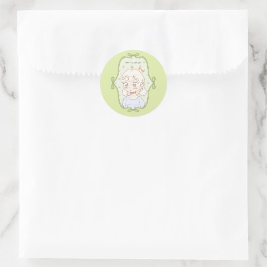 Sticker Rond Vert doux (Sac)