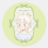 Sticker Rond Vert doux (Devant)