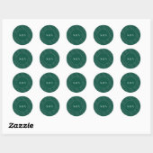 Sticker Rond Vert émeraude moderne et arche argentée (Feuille)