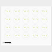 Sticker Rond Vert et blanc de chaux classique (Feuille)