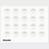 Sticker Rond Vert feuillage Aquarelle Mariage botanique (Feuille)