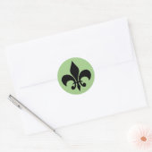 Sticker rond vert Fleur de lis (Enveloppe)