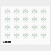 Sticker Rond Vert floral simple tiré (Feuille)