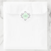 Sticker Rond Vert floral simple tiré (Sac)