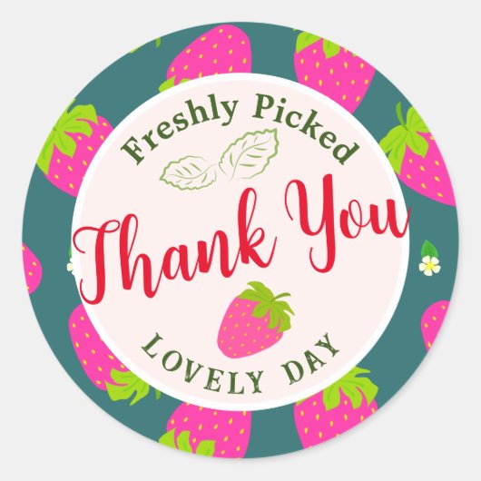 Sticker Rond Vert fraise (Devant)