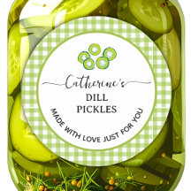 Vert gingham carreau Pickle fait maison au fenouil