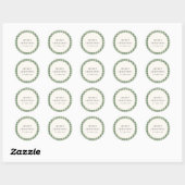 Sticker Rond Vert Gingham Rustique Noël Moderne (Feuille)