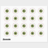Sticker Rond Vert Iris Eyeball Effrayant Saignant Oeil Hallowee (Feuille)