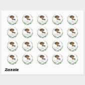 Sticker Rond Vert mignon Dachshund Chien Chien Chien Chien Coqu (Feuille)