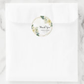Sticker Rond Vert moderne Or Floral Mariage Favor Merci (Sac)