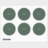 Sticker Rond Vert moderne Sage Moss Plain Mariage simple (Feuille)