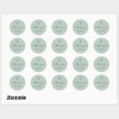 Sticker Rond Vert mousse | Monogramme de mariage chic et modern (Feuille)