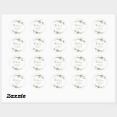 Sticker Rond Vert or Simple Merci vert Mariage (Feuille)