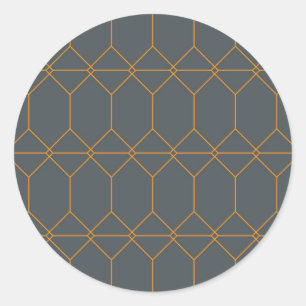 Sticker Rond Vert, or, simple, rétro, élégante illustration