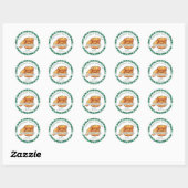 Sticker Rond Vert Plaid Cuit Avec Amour Cookies De Noël (Feuille)