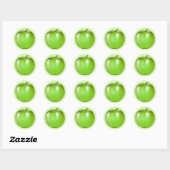 STICKER ROND VERT POMME (Feuille)