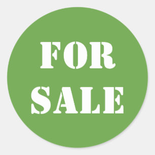 Sticker Rond Vert POUR LA VENTE Typographie Word Imprimer