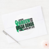 Sticker Rond Vert pour le donateur d'organe (Enveloppe)