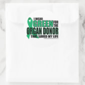Sticker Rond Vert pour le donateur d'organe (Sac)
