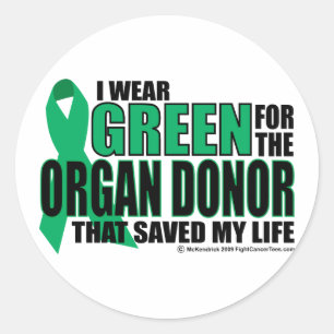 Sticker Rond Vert pour le donateur d'organe