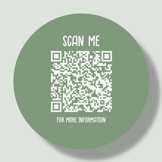 Sticker Rond Vert sage | Analyse de code QR professionnel
