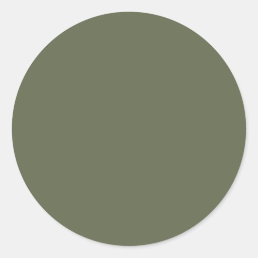 Sticker Rond Vert Sage foncé Élégant couleur solide neutre (Devant)