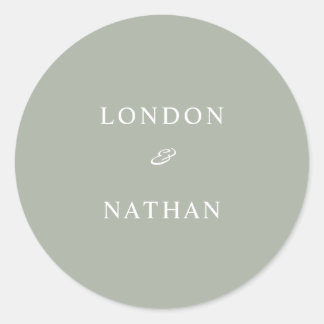 Sticker Rond Vert Sage Simple