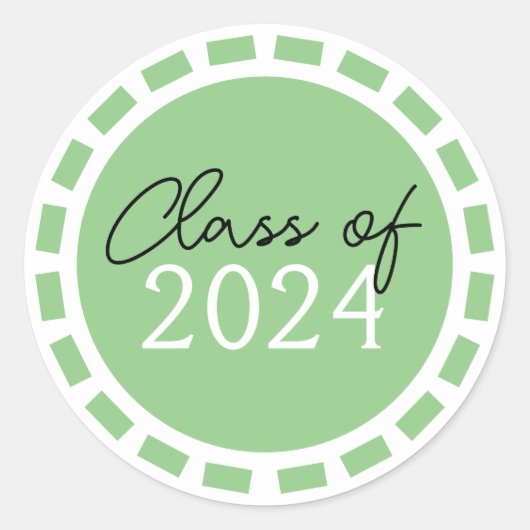 Sticker Rond Vert sauge et blanc Filmstrip Graduation (Devant)