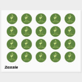 Sticker Rond vert sauge margs et matrimony merci (Feuille)