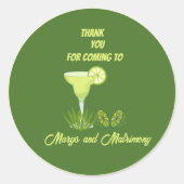 Sticker Rond vert sauge margs et matrimony merci (Devant)