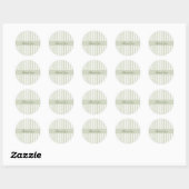 Sticker Rond Vert sauge rayé Merci (Feuille)