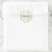 Sticker Rond Vert sauge rayé Merci (Sac)