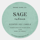Sticker Rond Vert sauge rustique moderne (Devant)