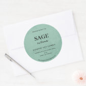 Sticker Rond Vert sauge rustique moderne (Enveloppe)